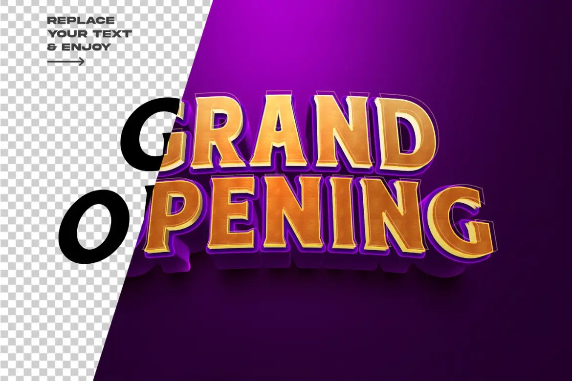 盛大开业文字特效套装PSD模板 Grand Opening Text Effect Set