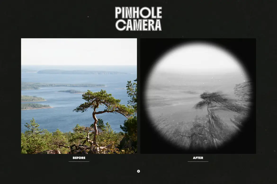 针孔相机照片特效PSD模板 Pinhole Camera Photo Effect