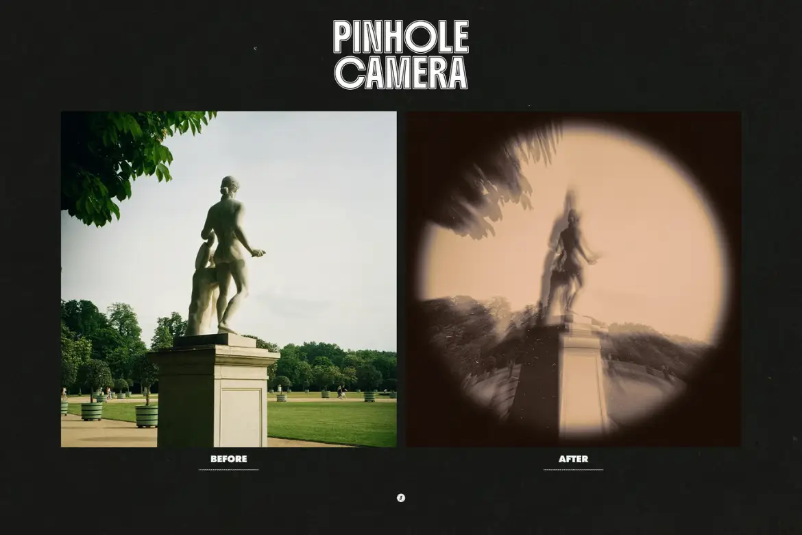 针孔相机照片特效PSD模板 Pinhole Camera Photo Effect