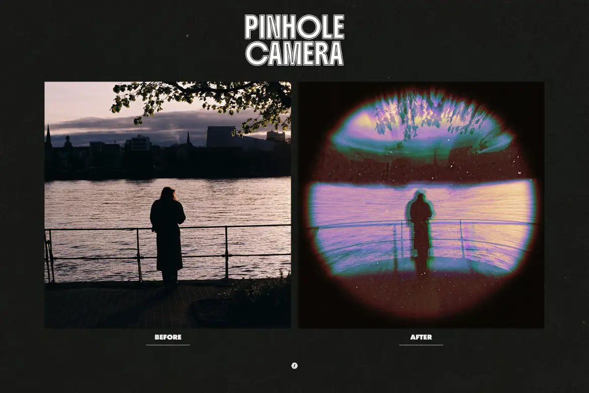 针孔相机照片特效PSD模板 Pinhole Camera Photo Effect