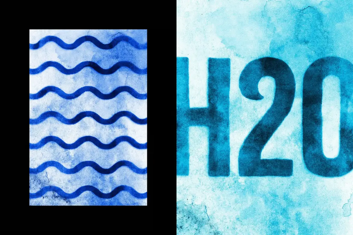 水彩晕染文字特效PSD模板 Watercolor Painted Text Effect