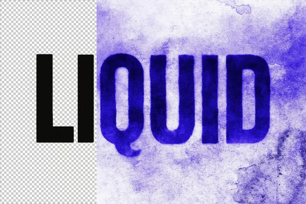 水彩晕染文字特效PSD模板 Watercolor Painted Text Effect