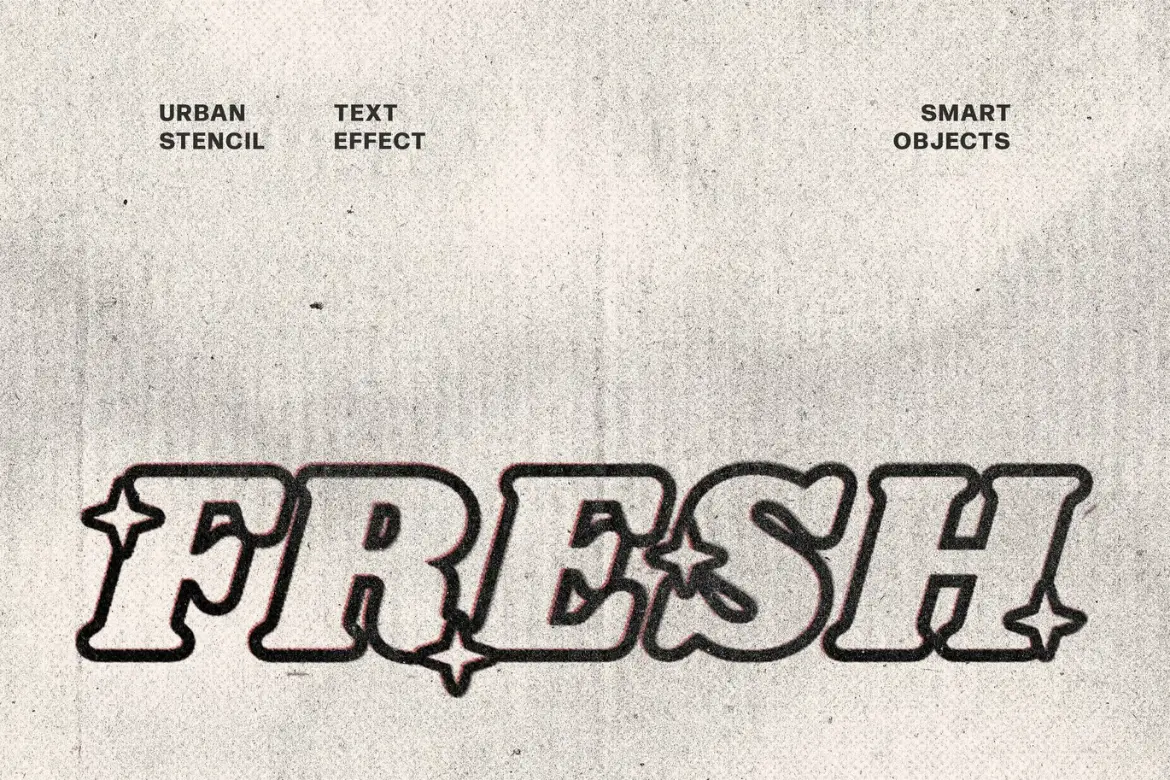 街头模板文字特效PSD模板 Urban Stencil Text Effect