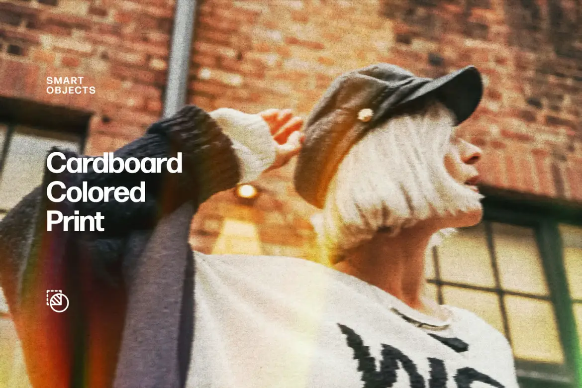 纸板印刷照片特效PSD模板 Cardboard Card Print Effect