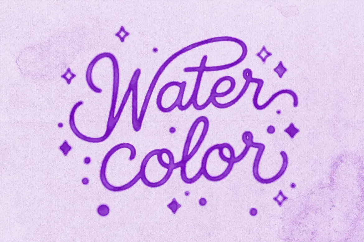水彩文字特效PSD模板 Watercolor Text Effect