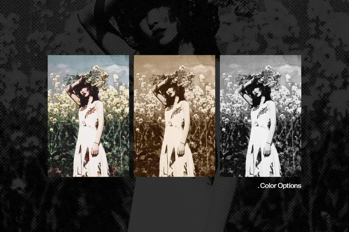 复古明信片照片特效PSD模板 Vintage Postcard Effect