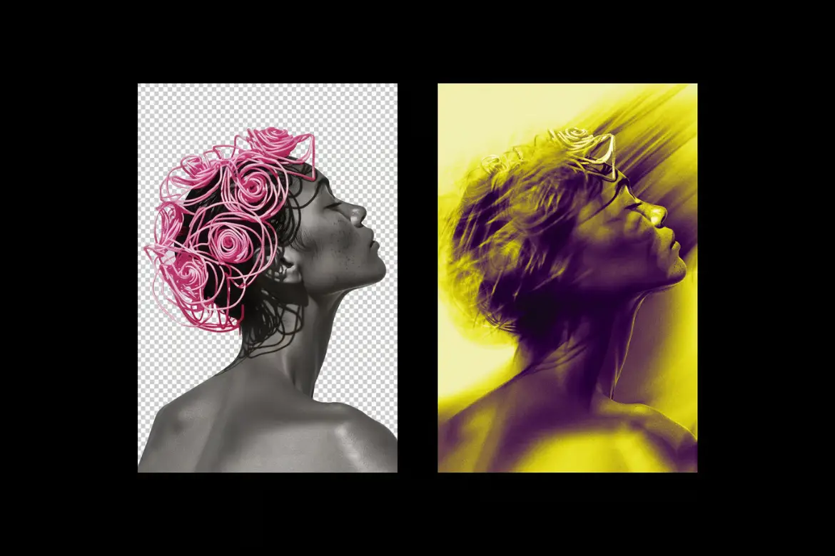 动态模糊幻影照片特效PSD模板 Blurred Spirit Photo Effect