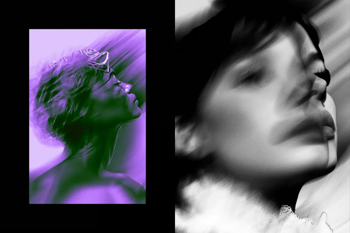 动态模糊幻影照片特效PSD模板 Blurred Spirit Photo Effect