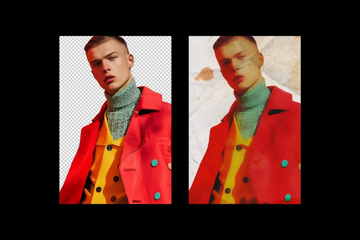 复古杂志印刷照片特效PSD模板 Vintage Magazine Photo Effect