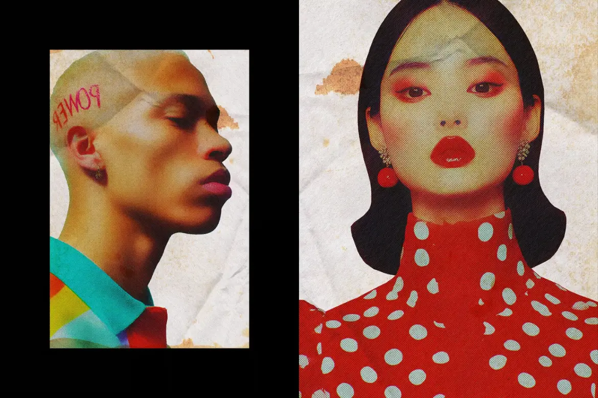 复古杂志印刷照片特效PSD模板 Vintage Magazine Photo Effect