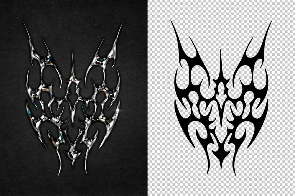 暗黑哥特镀铬文字特效PSD模板 Dark Gothic Chrome Text Effect