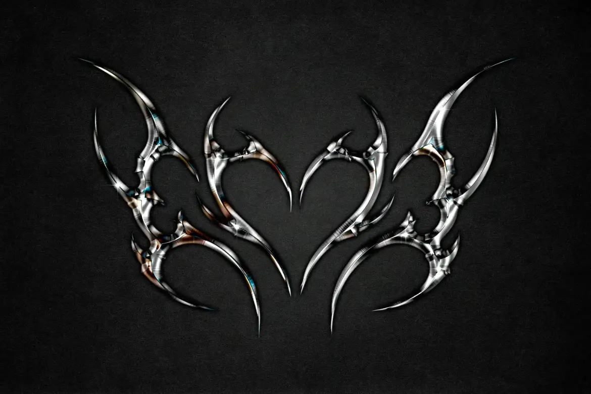 暗黑哥特镀铬文字特效PSD模板 Dark Gothic Chrome Text Effect