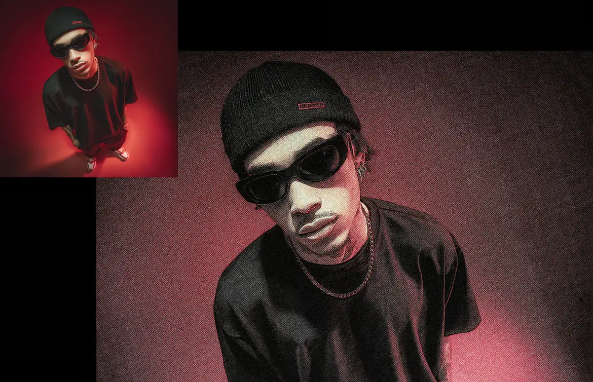 复古半调照片特效PSD模板 Vintage Halftone Photo Effect