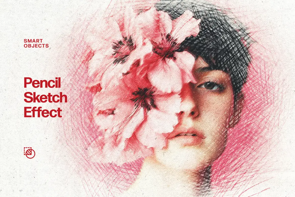 铅笔素描照片特效PSD模板 Pencil Sketch Photo Effect