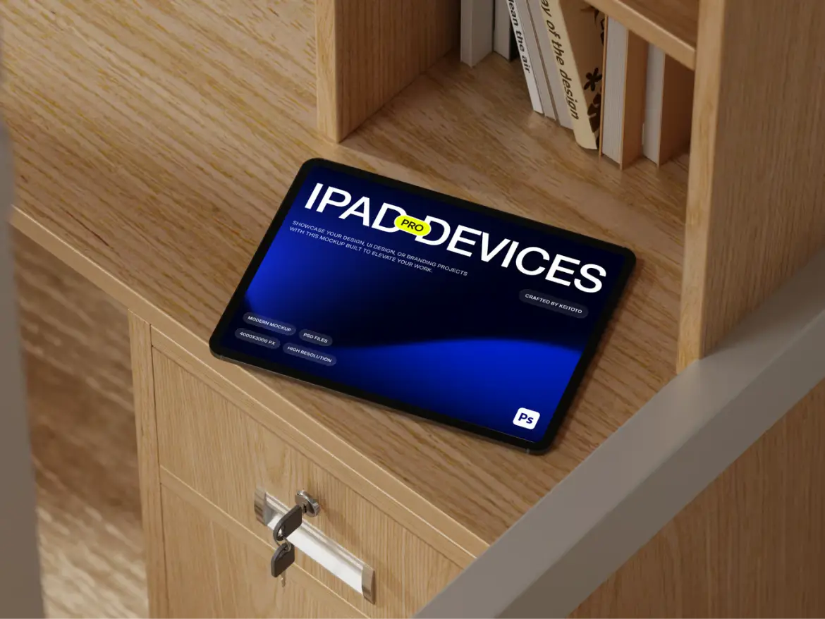 iPad Pro现代混合办公场景样机PSD模板 iPad Pro Mockup: Modern Hybrid Office Set