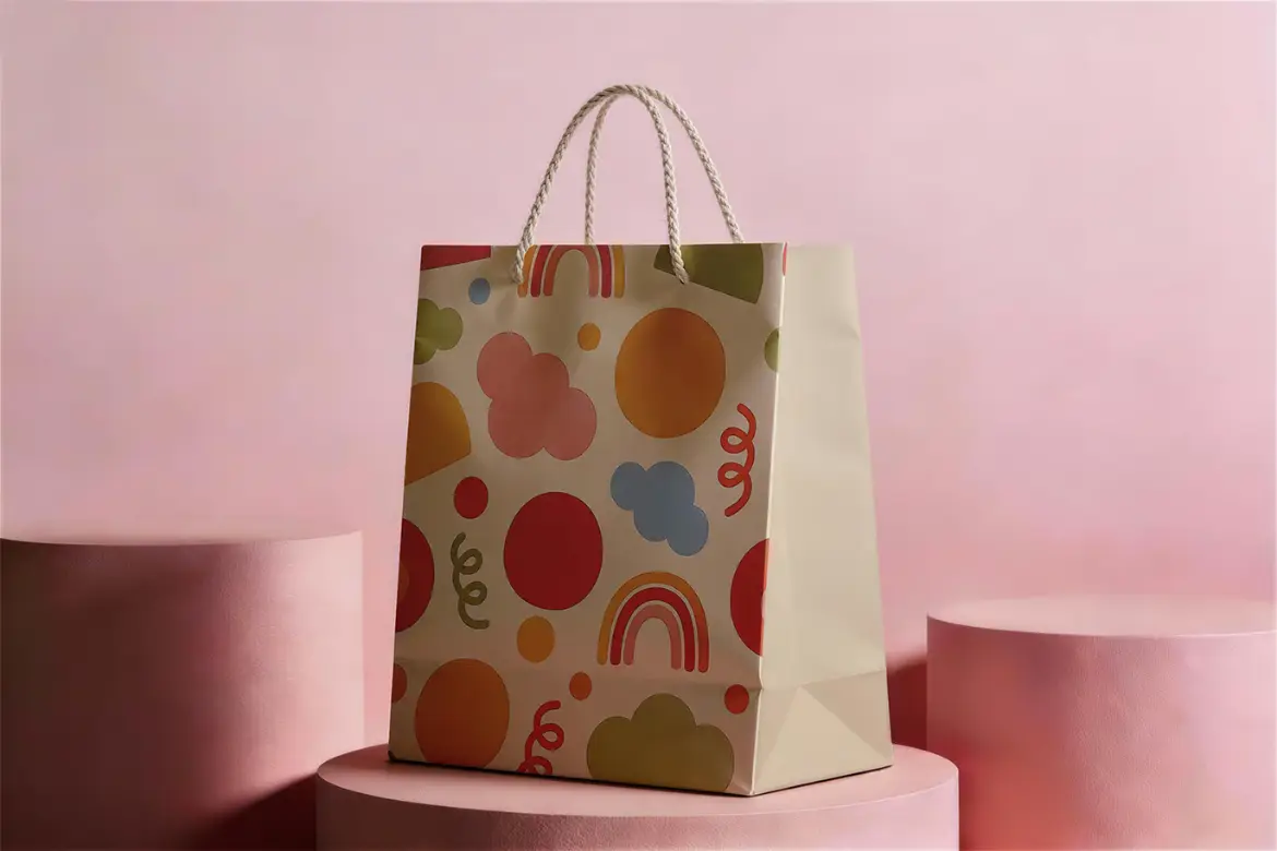 礼品纸袋样机PSD模板 Paperbag Gift Mockup