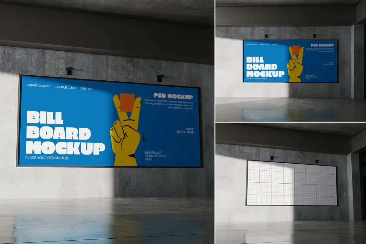 街边广告牌样机PSD模板 Street Billboard Mockup