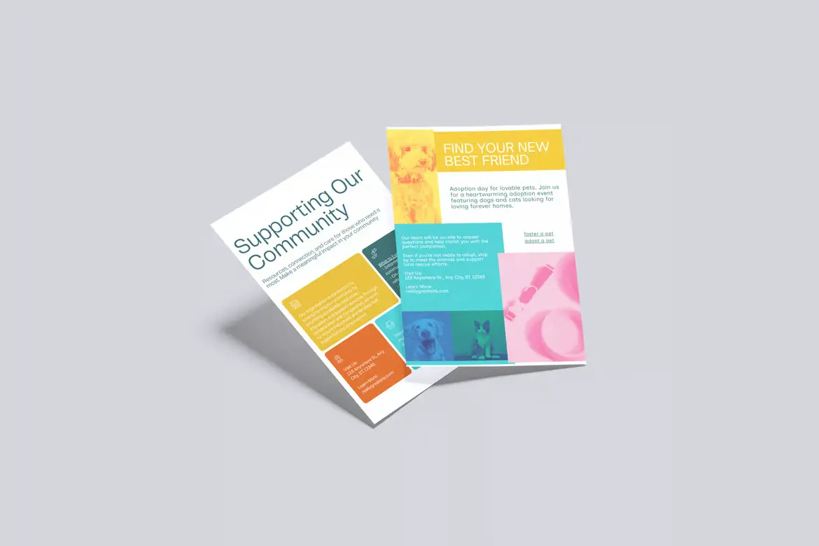 A4传单样机PSD模板 A4 Leaflet Template