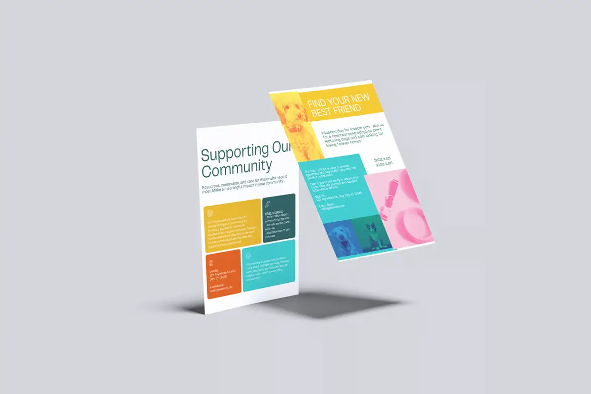 A4传单样机PSD模板 A4 Leaflet Template