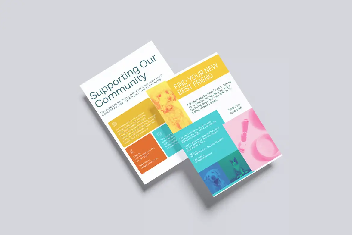 A4传单样机PSD模板 A4 Leaflet Template