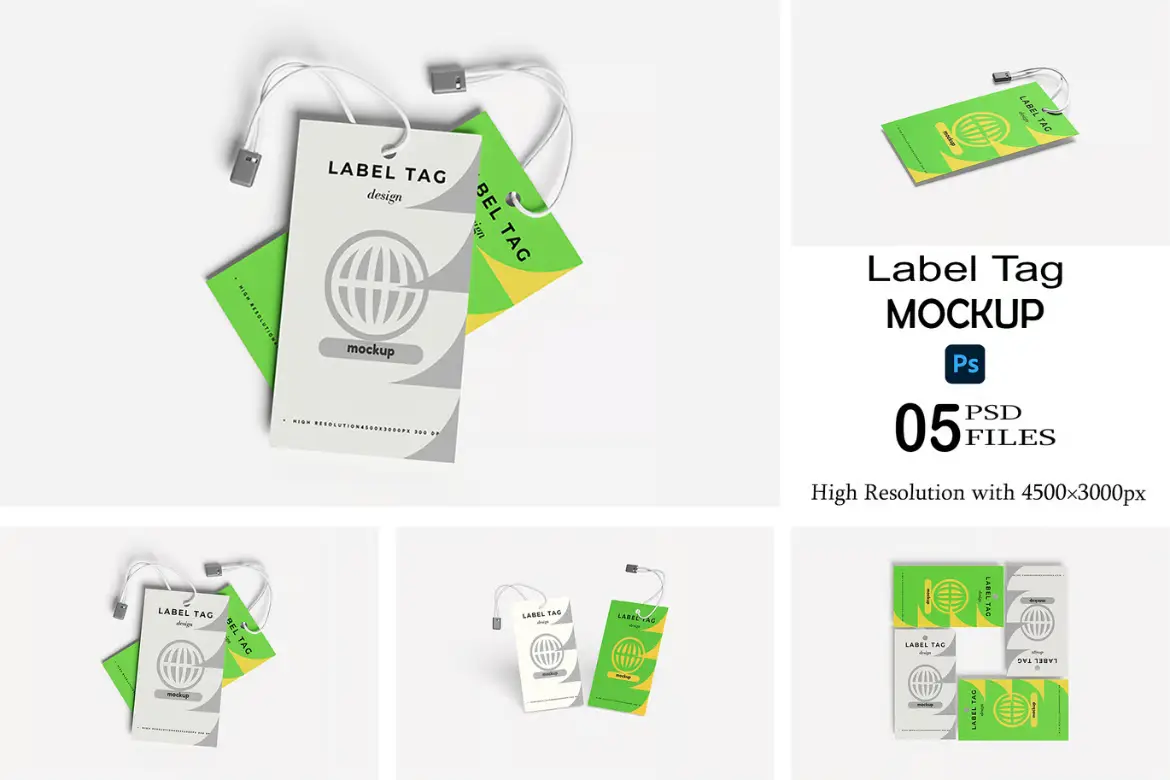 标签吊牌样机PSD模板 Label Tag Mockup