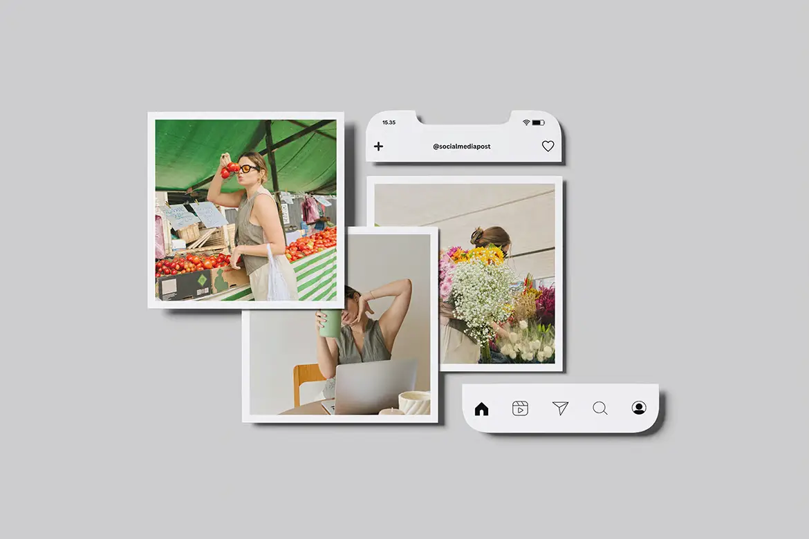 高质量社交媒体帖子样机PSD模板 High Quality Social Media Post Mockup