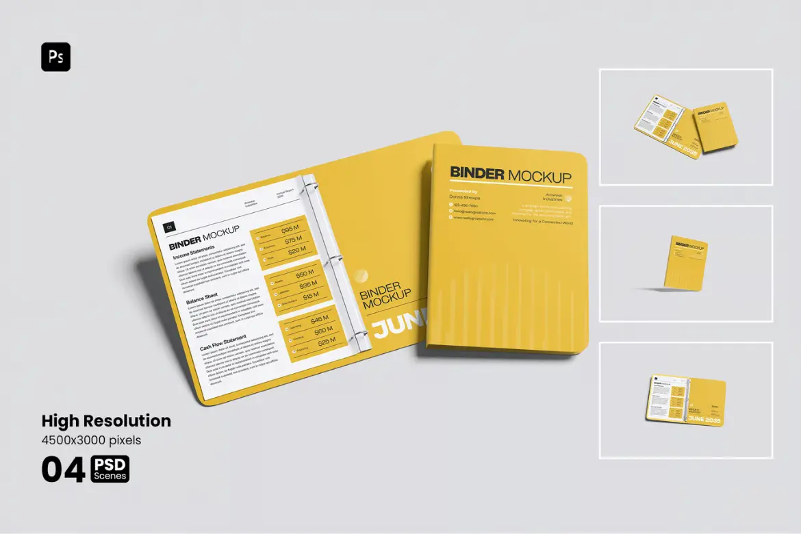 高品质活页夹样机PSD模板 High Quality Binder Mockup