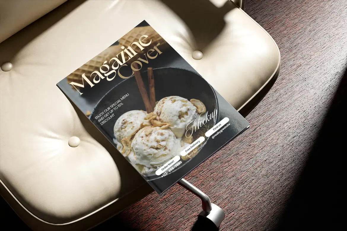 杂志封面样机PSD模板 Magazine Cover Mockup