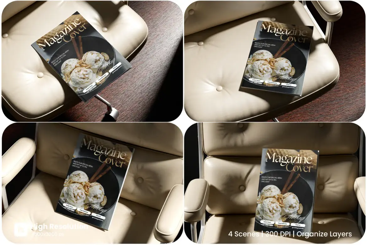 杂志封面样机PSD模板 Magazine Cover Mockup