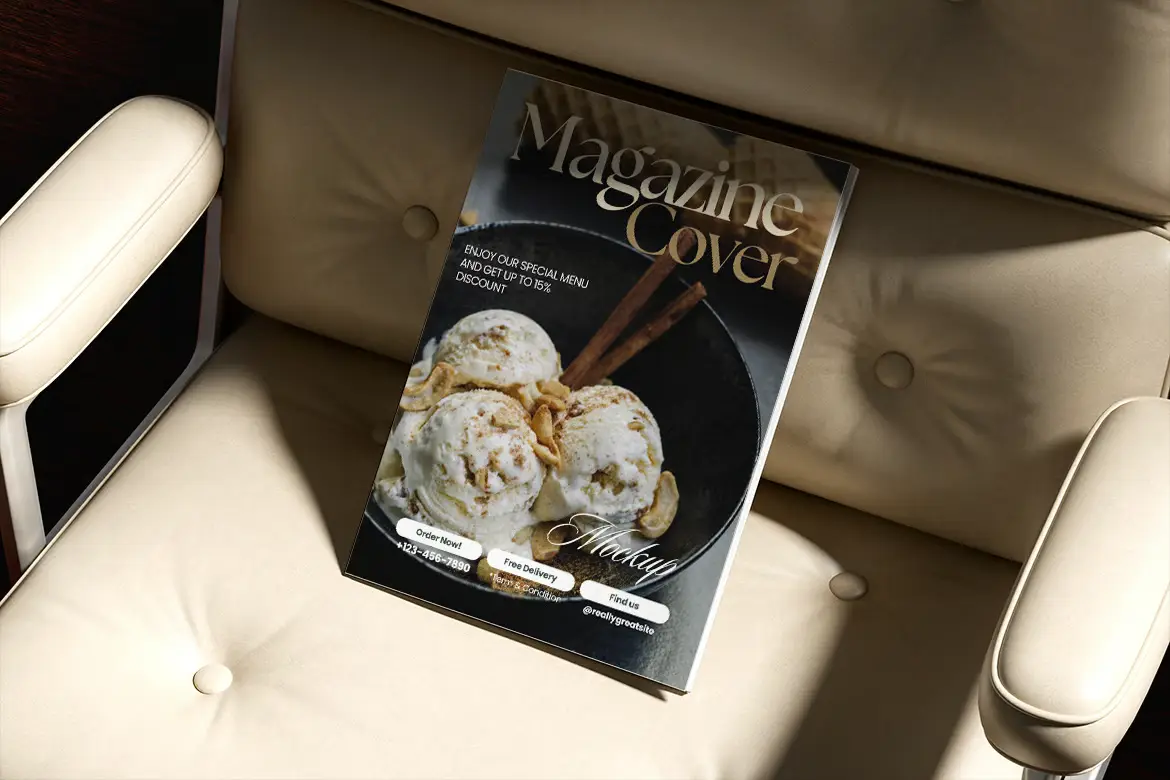 杂志封面样机PSD模板 Magazine Cover Mockup