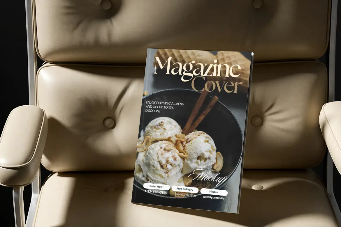 杂志封面样机PSD模板 Magazine Cover Mockup