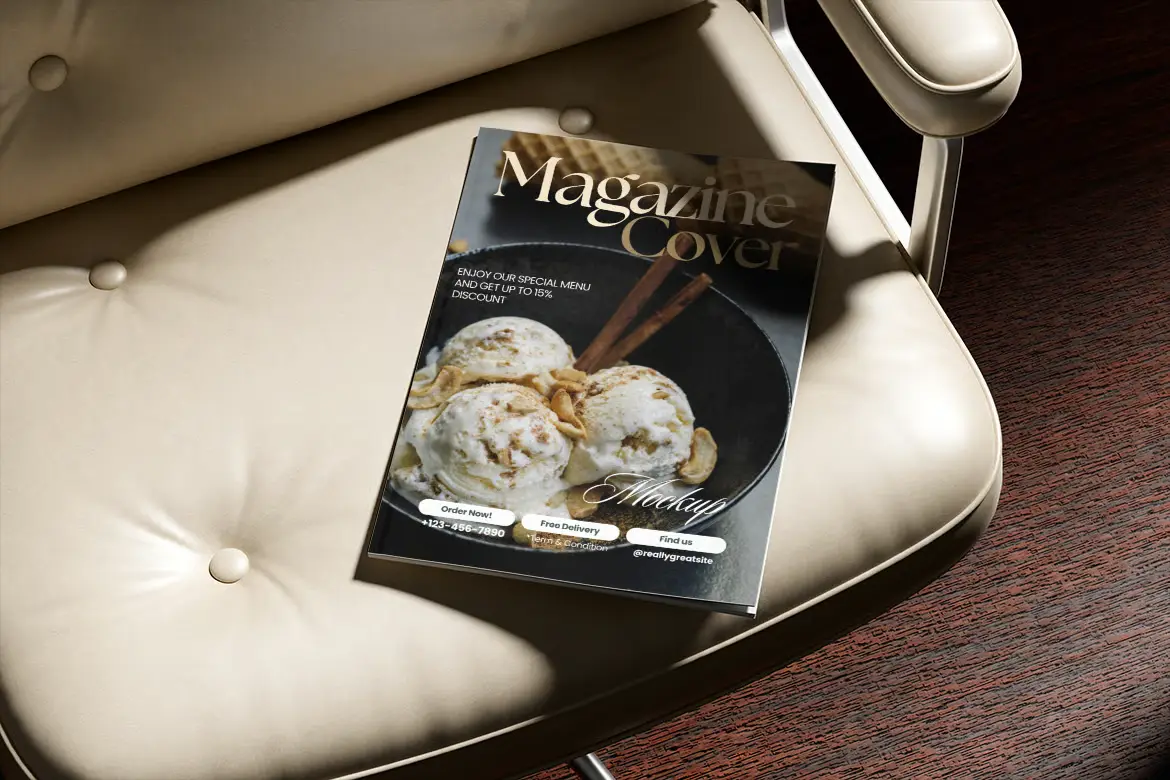 杂志封面样机PSD模板 Magazine Cover Mockup