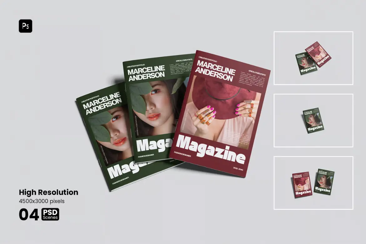 高品质杂志样机PSD模板 High Quality Magazine Mockup