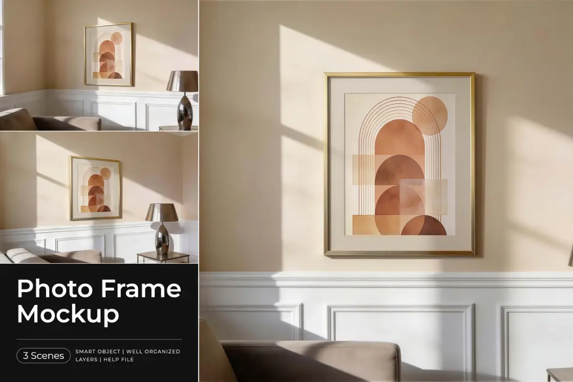 相框样机PSD模板 Photo Frame Mockup