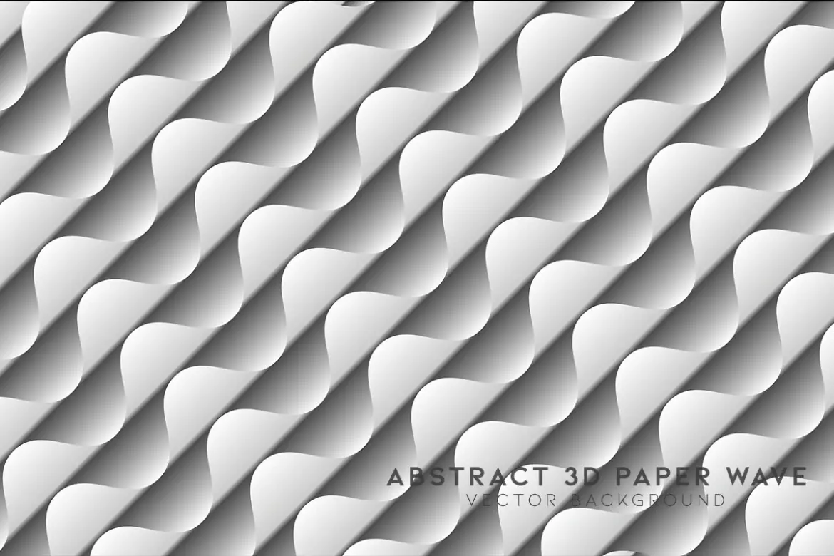 抽象3D纸面波浪矢量背景素材 Abstract 3D Paper Wave