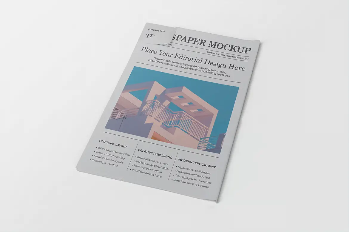 报纸样机PSD模板 Newspaper Mockup #03