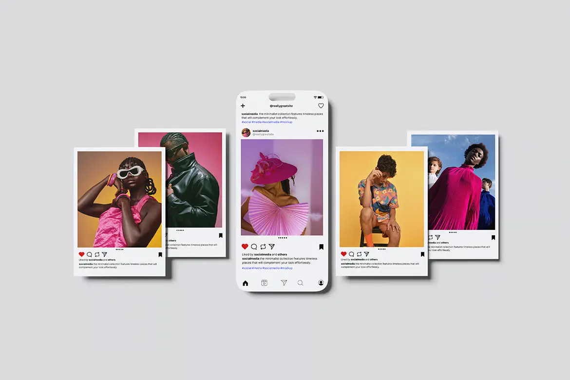 社交媒体样机PSD模板 Social Media Mockup