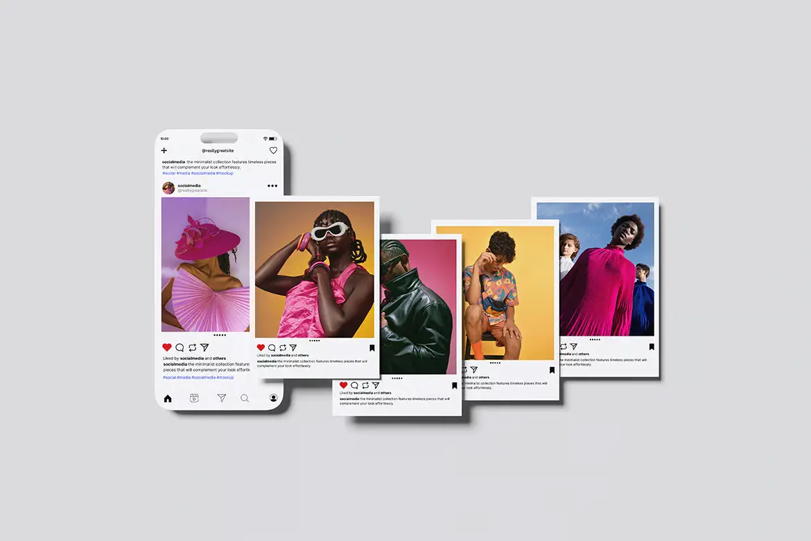 社交媒体样机PSD模板 Social Media Mockup