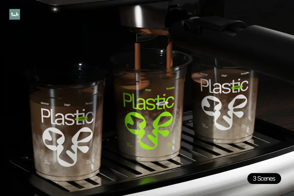 高品质塑料杯样机PSD模板 High Quality Plastic Cup Mockup 004