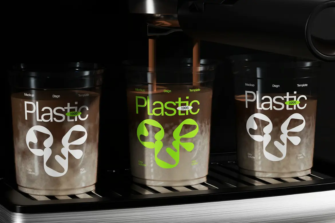 高品质塑料杯样机PSD模板 High Quality Plastic Cup Mockup 004