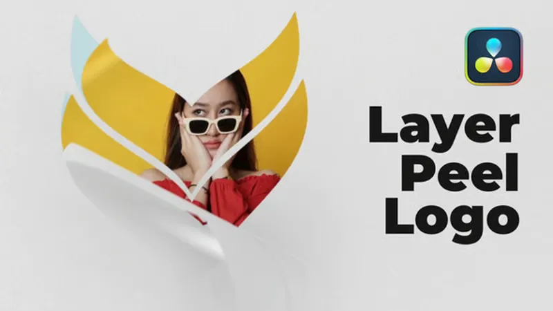动画图层剥离Logo展示片头DaVinci Resolve模板 Animated Layer Peel Logo Reveal Opener