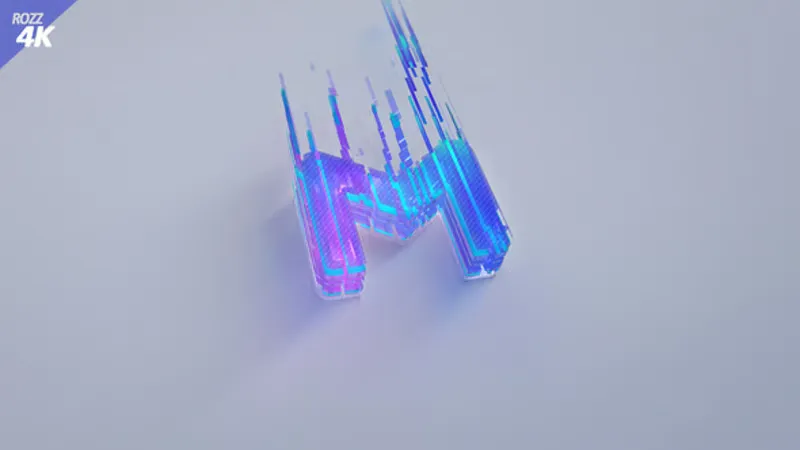 未来科技数字线条3D Logo展示AE模板 Futuristic Digital Lines 3D Logo Reveal