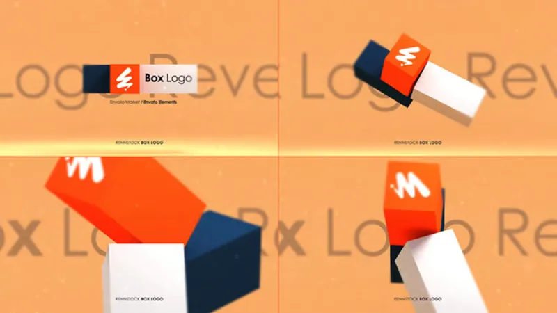 3D几何方块Logo展示片头AE模板 3D Geometric Blocks Logo Reveal Opener