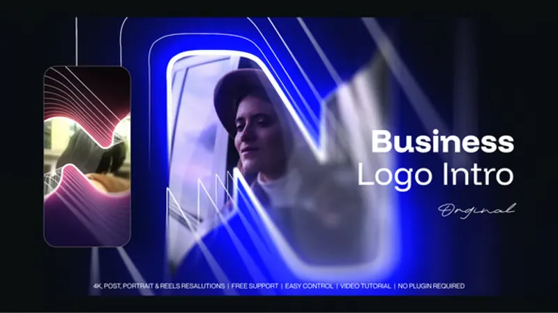 抽象发光线条现代品牌Logo展示片头PR模板 Modern Dynamic Logo Reveal for Brand Identity