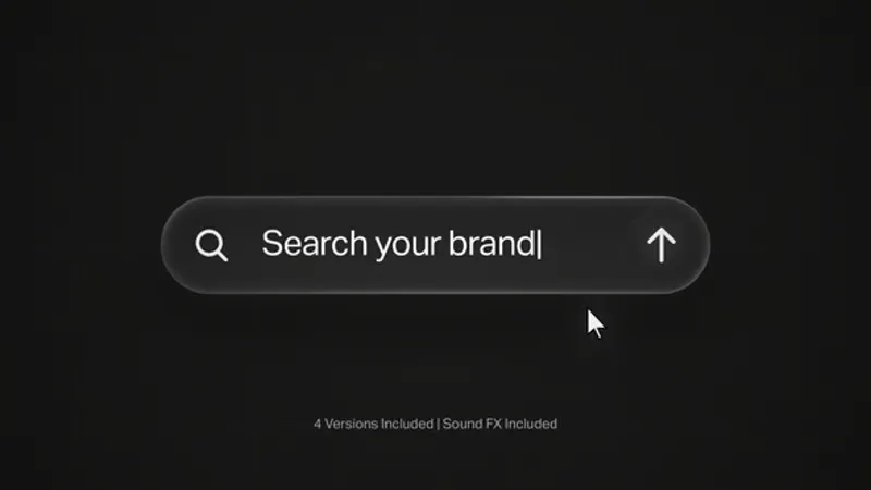 玻璃搜索栏Logo展示AE模板 Glass Search Bar Logo Reveal