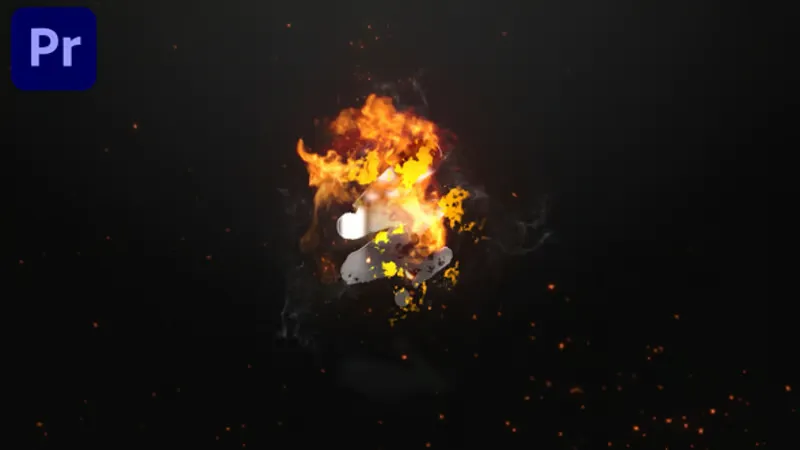 动态火焰爆炸Logo展示PR模板 Dynamic Fire Explosion Logo Reveal