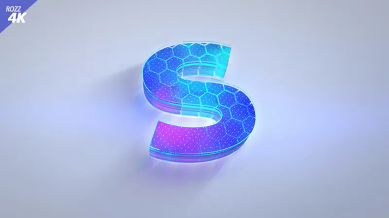 未来科技六边形网格Logo展示AE模板 Futuristic Digital Hexagon Grid Logo Reveal