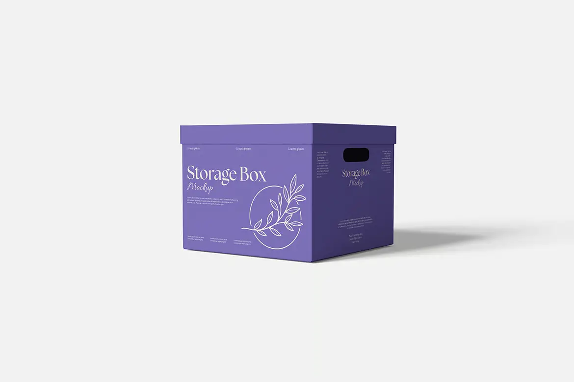 储物盒包装样机PSD模板 Storage Box Mockup Set for Packaging and Branding