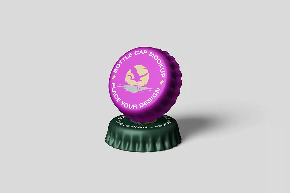 饮料瓶盖样机PSD模板 Bottle Cap Mockup Set – for Beverage Packaging