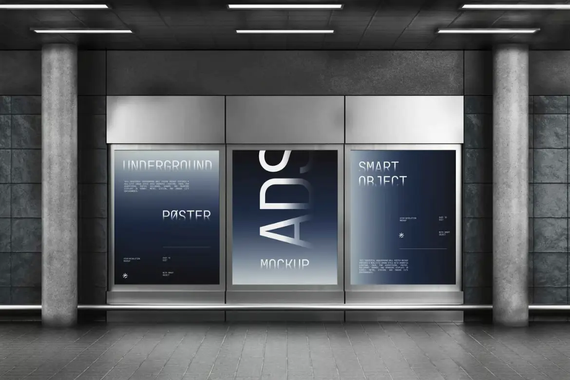 广告海报与LED屏幕样机套装PSD模板 Ads Poster & LED Screen Mockup Pack